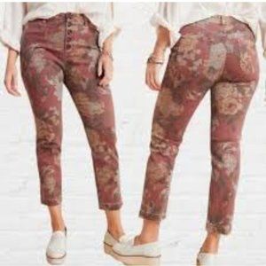 Anthropologie Floral Print Jeans